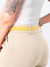 Cinto feminino fino com fivela dourada retangular amarelo