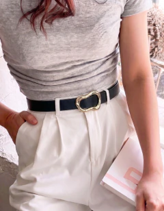 Cinto Feminino Fivela Orgânica Dourada