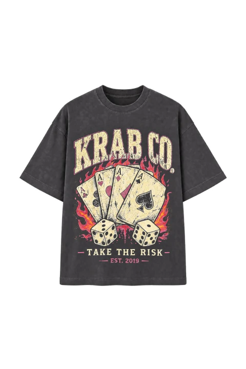CAMISETA OVERSIZED TAKE THE RISK - CINZA