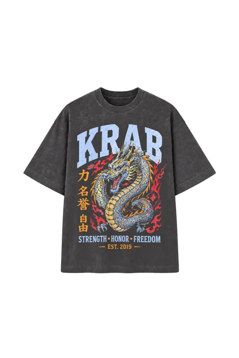 CAMISETA OVERSIZED STRENGTH AND HONOR - CINZA