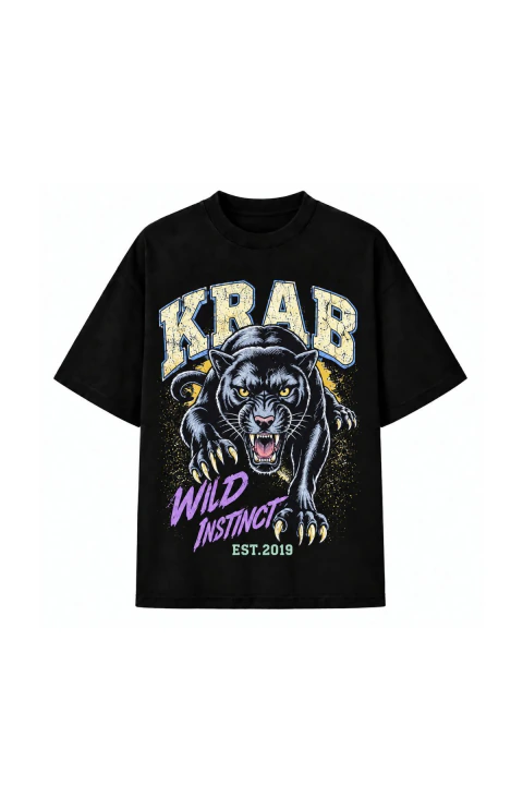 CAMISETA OVERSIZED WILD INSTINCT - PRETA