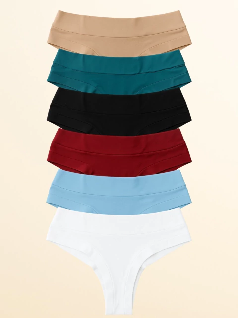 KIT 6 CALCINHAS FIO DUPLO ALTA NAO ENROLA LATERAL DUPLA - comprar online