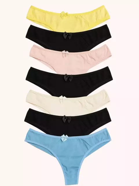 KIT 7 CALCINHA FIO DUPLO COTTON MACIO - comprar online