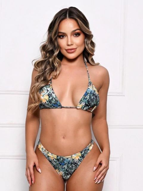 BIQUÍNI ESTAMPADO CORTININHA CALCINHA FIO DUPLO - comprar online