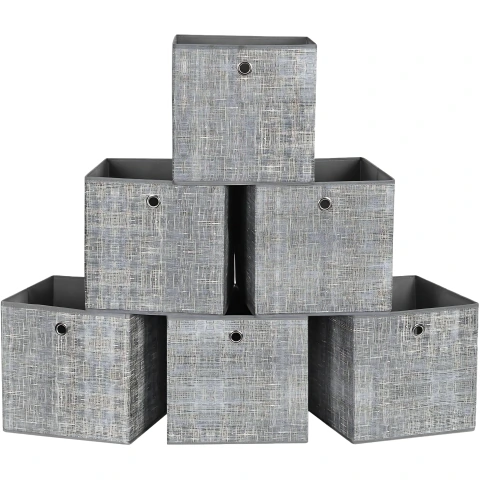 Canasto Organizador Tela Plegable Cubo 30x30 X6 Gris Özil