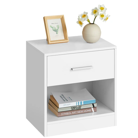 Mesa De Luz 1 Cajón Estante Moderna Dormitorio Özil