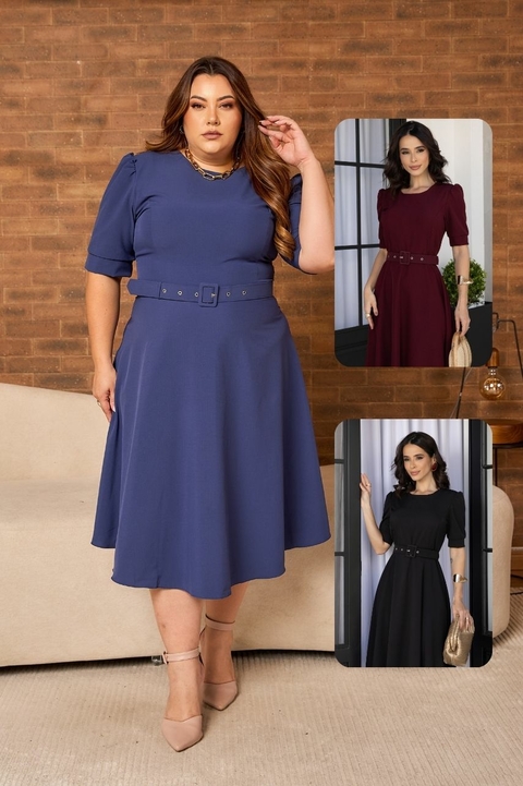 Vestido Eliane Plus Size Liso