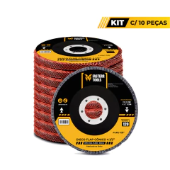 Kit 10 Discos Flap 4.1/2 GR 120 Fasterr FSTC010