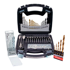 #JG BROCA AÇO RÁPIDO 5PCS MTX+JG BROCA P/ ALVENARIA BOSCH+JG DE BROCAS E BITS 128PCS C/ MALETA FST