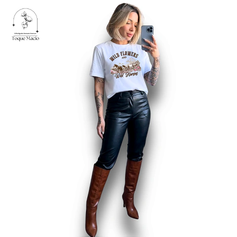 T-SHIRT WILD HORSES - BRANCO