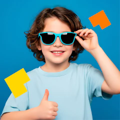 Óculos Infantil InfinityBlox – Azul – Lentes Polarizadas UV400 com Estilo Criativo - comprar online