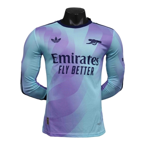 Camisa Arsenal III 24/25 manga longa - Jogador Adidas Masculina - Verde com detalhes em roxo