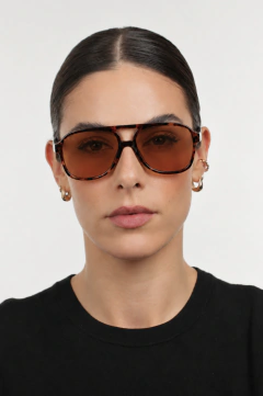 Óculos de Sol Feminino Aviador Weston Tartaruga com Lente Marrom 249