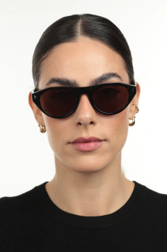 Óculos de Sol Feminino Loren Preto com Lente Marrom