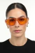 Óculos de Sol Quadrado Feminino Charlie Mescla com Lente Laranja
