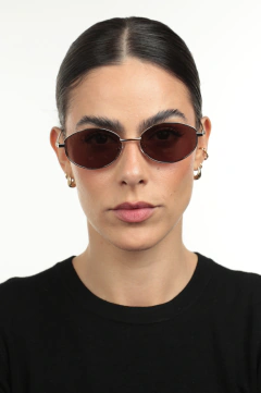 Óculos de Sol Feminino Kate Dourado com Lente Marrom