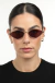 Óculos de Sol Feminino Hexagonal Metal Aisha Dourado com Lente Marrom