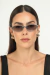 Óculos de Sol Feminino Metal Oval Trevi Prata com Lente Degradê Verde - comprar online