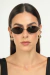 Óculos de Sol Feminino Oval Positano Metal Dourado com Lente Verde - comprar online