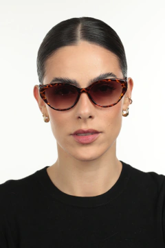 Óculos de Sol Feminino Gatinho Verona Tartaruga com Lente Marrom