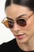 Óculos de Sol Feminino Quadrado Dave Champagne com Lente Marrom - comprar online