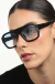 Óculos de Sol Quadrado Feminino Mave Preto com Lente Azul - comprar online