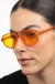 Óculos de Sol Quadrado Feminino Charlie Mescla com Lente Laranja - comprar online