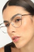 Óculos de Grau Feminino Armação Metal Gatinho Marie Off White com Preto na internet