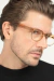 Óculos de Grau Armação Acetato Masculino Quadrado Leo Champagne na internet