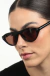 Óculos de Sol Feminino Loren Preto com Lente Marrom - comprar online