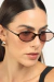Óculos de Sol Feminino Metal Oval Trevi Preto com Lente Marrom Escuro na internet