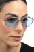 Óculos de Sol Feminino Oval Santorini Prata com Lente Azul - comprar online