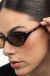 Óculos de Sol Feminino Oval Nara Tartaruga - comprar online