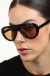 Óculos de Sol Redondo Feminino Janie Preto com Lente Marrom - comprar online