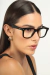 Óculos de Grau Armação Feminino Acetato Quadrado Torino Preto na internet