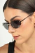 Óculos de Sol Feminino Oval Saint Prata com Lente Preta na internet