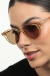 Óculos de Sol Feminino Quadrado Zed Champagne - comprar online