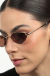 Óculos de Sol Feminino Hexagonal Metal Aisha Dourado com Lente Marrom - comprar online