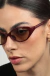 Óculos de Sol Feminino Oval Nara Bordô - comprar online