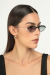 Óculos de Sol Feminino Metal Oval Trevi Prata com Lente Degradê Verde - OR Eyewear