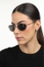 Óculos de Sol Feminino Oval Metal Daya Dourado com Lente Preta - OR Eyewear