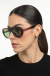 Óculos de Sol Redondo Feminino Janie Marrom com Lente Verde - OR Eyewear