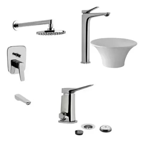 Combo Griferia Monocomando Fv Chapelco Bidet Lav Alto Ducha - comprar online