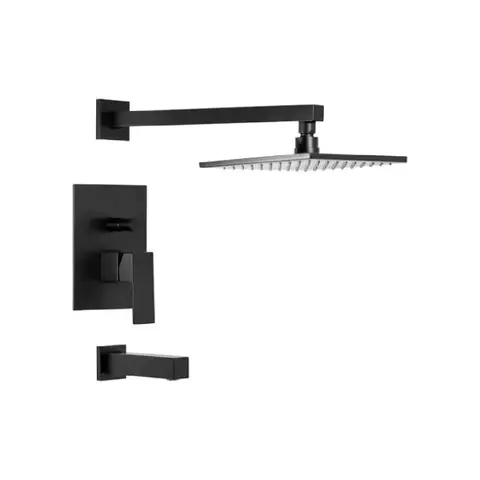 Flor De Ducha Fv Dominic New 0106/85n-ng Cuadrada Color Negro Mate - comprar online