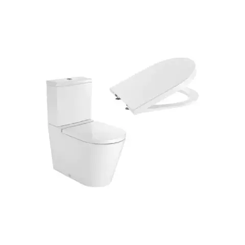 Combo Roca Inspira Inodoro Largo Rimless Deposito Tapa Caida Suave Sanitario Blanco - comprar online