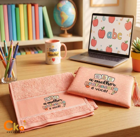 Dia dos Professores - Necessaires e toalhinha de mão