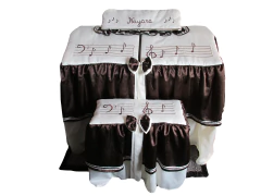 108.03 - Capa para Órgão eletronico Cetim perola e cetim marrom - Estante Fixa - comprar online