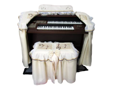 102.07 - Capa para Órgão Cetim Palha e Voil Palha - Estante Fixa na internet