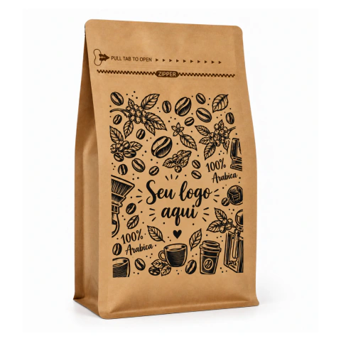 Embalagem Box Pouch Kraft 15x32+9,5 Personalizado