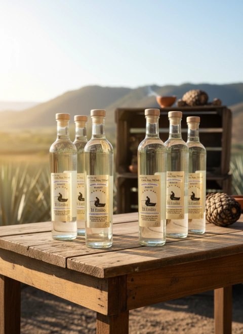 Caja con 12 botellas de Mezcal Artesanal Espadín Blanco 750ML